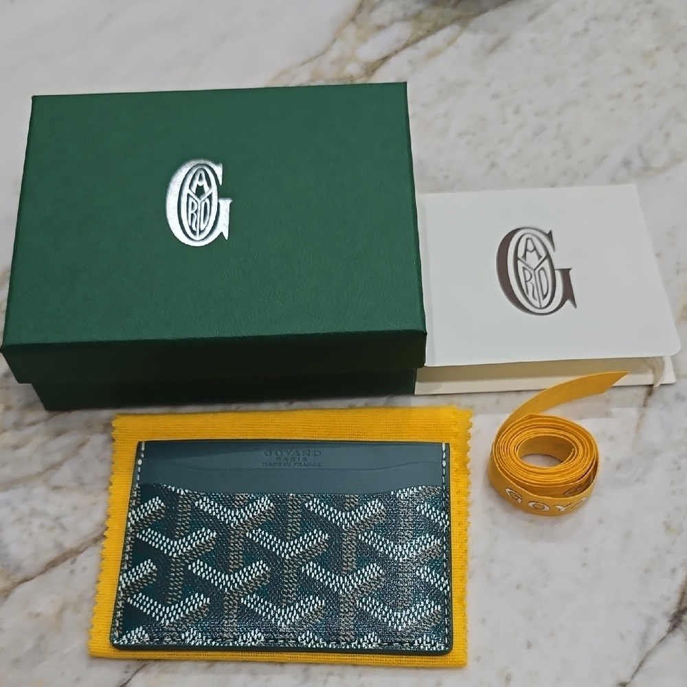 Goyard Green and Yellow Card Case